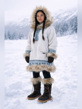 Alaska Style Mukluk Boots Fur Trim Knee High Brown Women 8–8.5 Winter